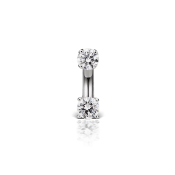 Prong Set Cubic Zirconia Rook Barbell