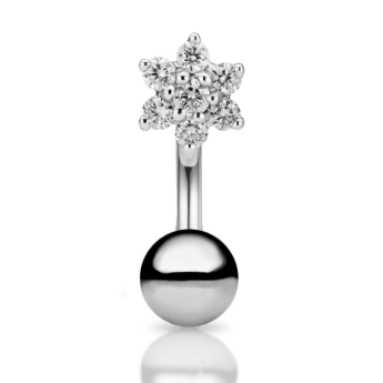 Diamond Flower and Ball Rook Barbell