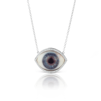 Diamond Halo Eye Necklace