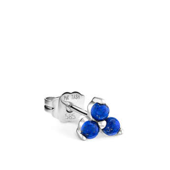 Lapis Trinity Stud Earring