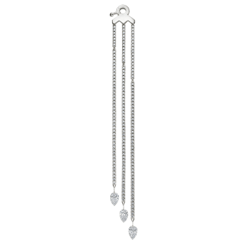 Triple Diamond Eternity Bar Conch Charm & Pear Diamond Dangles