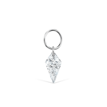 Silhouette Diamond Charm White Gold 6mm