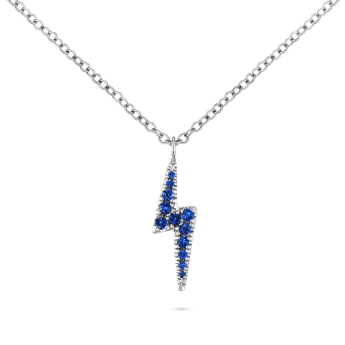 Diamond and Sapphire Lightning Bolt Necklace