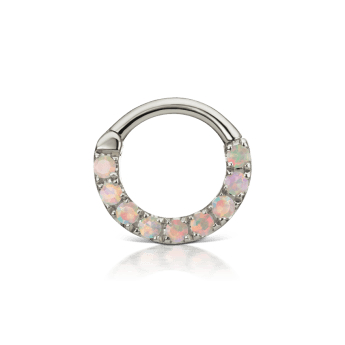 Opal Horizontal Eternity Hoop Earring