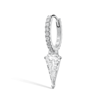 Silhouette Diamond Long Spike Eternity Hoop Earring