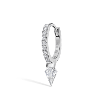 Silhouette Diamond Short Spike Eternity Hoop Earring