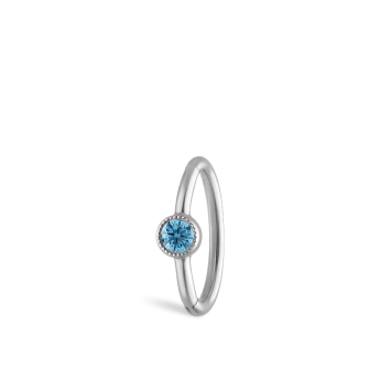 Scallop Set Light Blue Diamond Hoop Earring